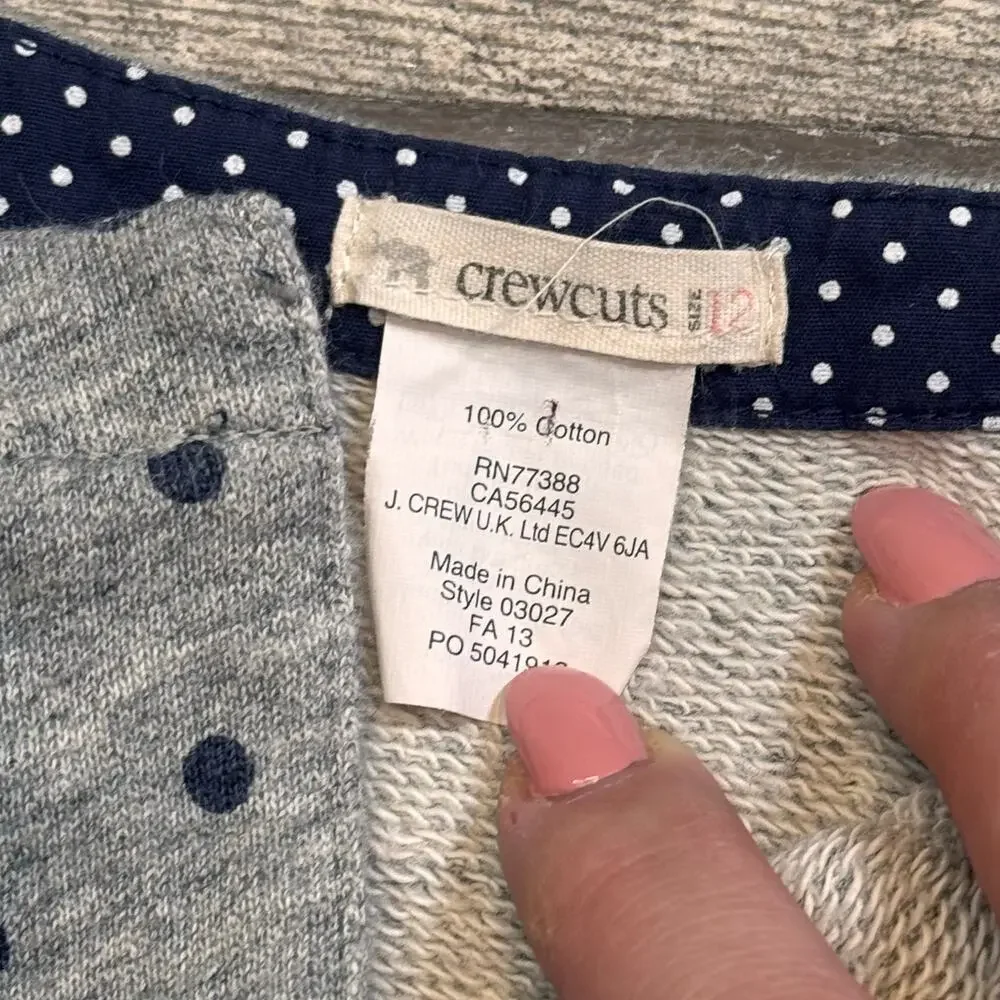 Crewcuts Casual Cardigan Grey Polka Dot Size 12